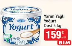 DOST YARIM YAĞLI YOĞURT 5 KG